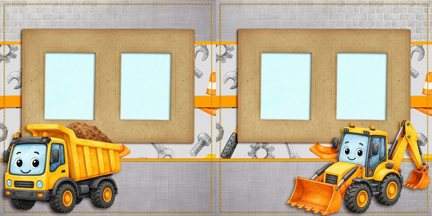 Construction Kid Dump Truck - Scrapbook Layout - 26-268