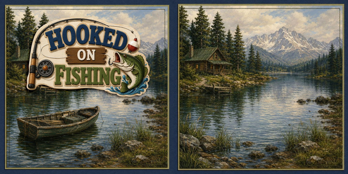 Hooked on Fishing NPM - Scrapbook Layout - 26-255