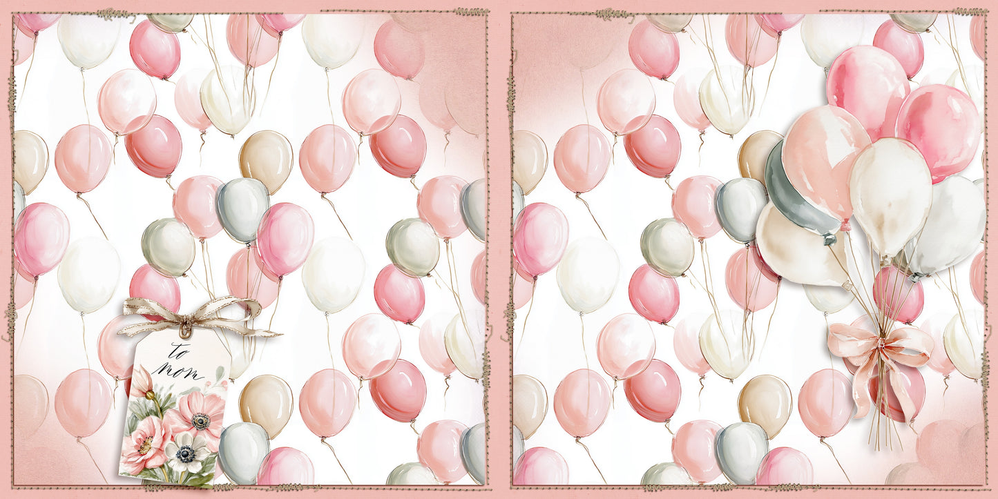 To Mom Balloons NPM - Scrapbook Layout - 26-165