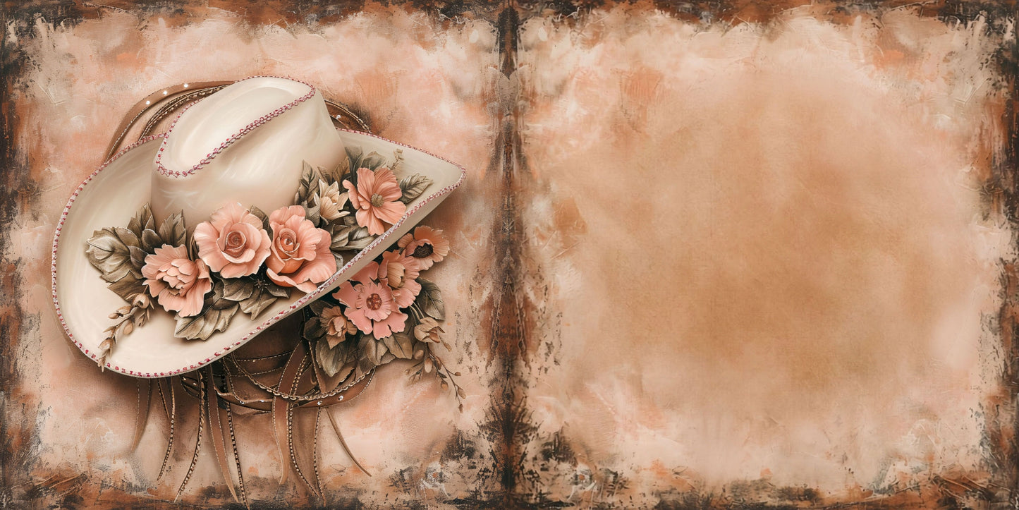 Blush Leather Cowgirl Design 1 NPM - Scrapbook Layout - 26-192
