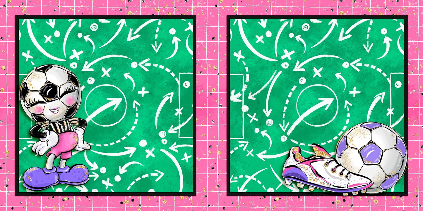 Cute Soccer Head NPM - Scrapbook Layout - 26-283
