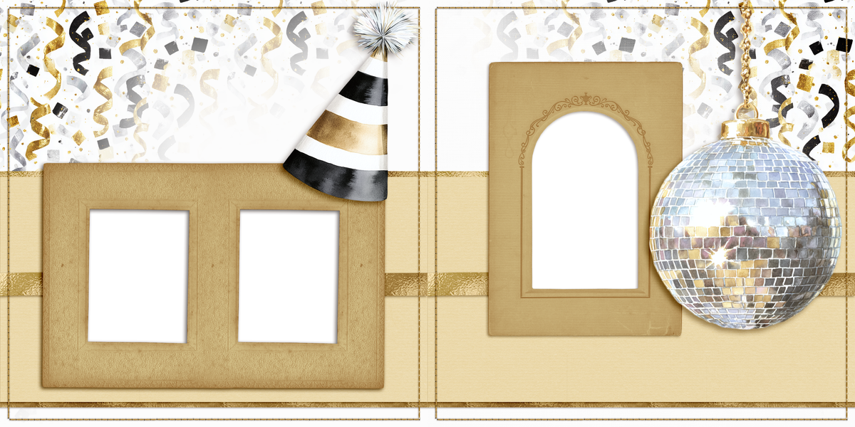 Happy New Year EZ Quick Pages - Digital Bundle - 10 Digital Scrapbook Pages - INSTANT DOWNLOAD