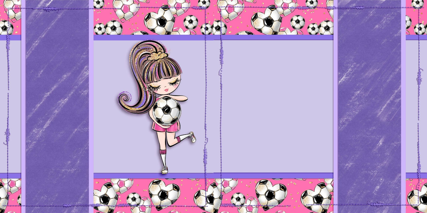 Soccer Girl Purple NPM - Scrapbook Layout - 26-271