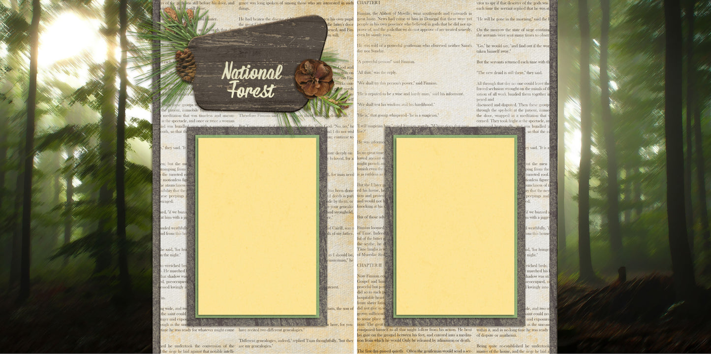 Nature - Set of 5 Double Page Scrapbook Layouts - 1161