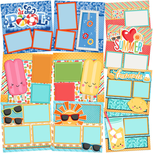 Summer Fun - Set of 5 Double Page Layouts - 1274