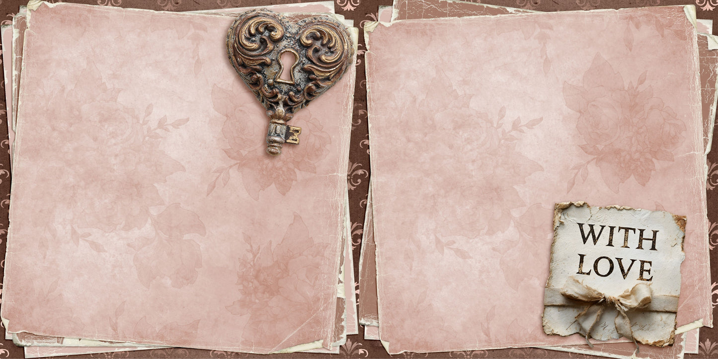 With Love NPM - Love Valentine Scrapbook Layout - 26-055