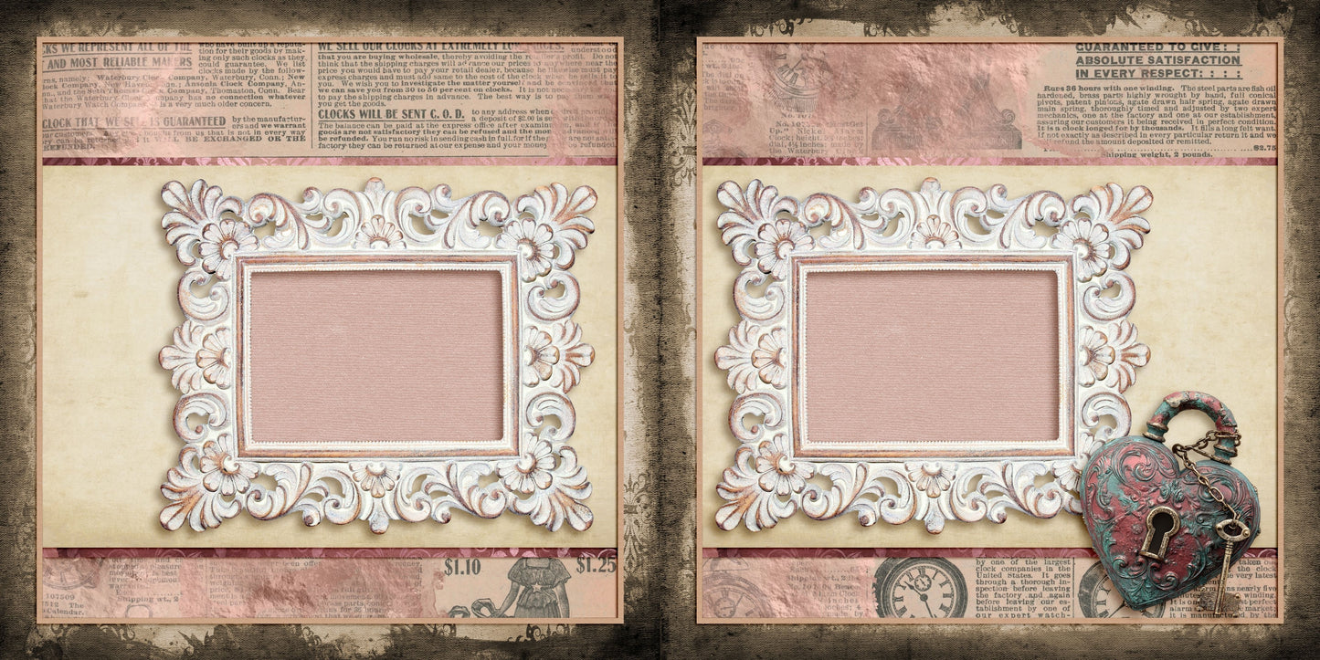 Key to My Heart - Love Valentine Scrapbook Layout - 26-056