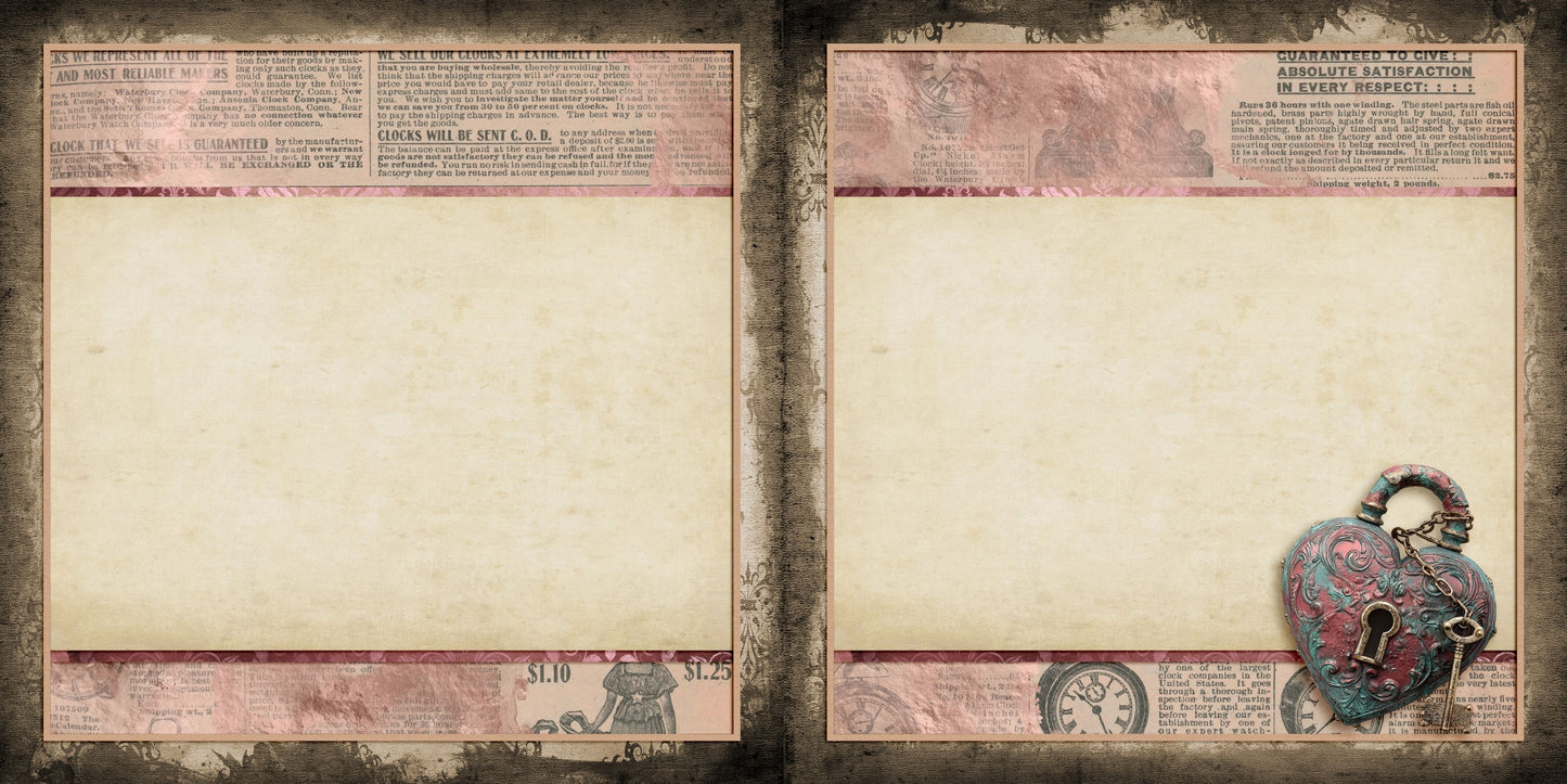 Key to My Heart NPM - Love Valentine Scrapbook Layout - 26-057