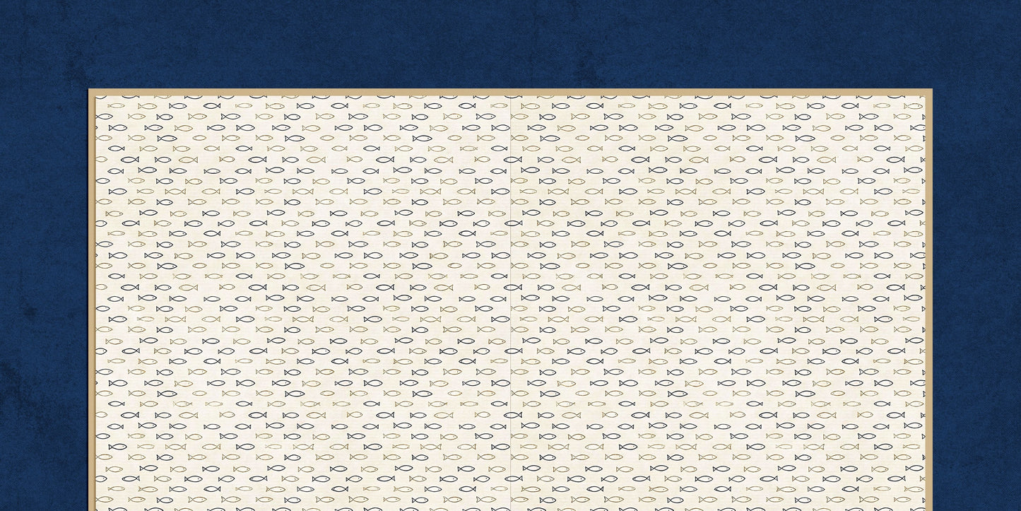 Little Fish Blue Border NPM Scrapbook Layout - 26-072