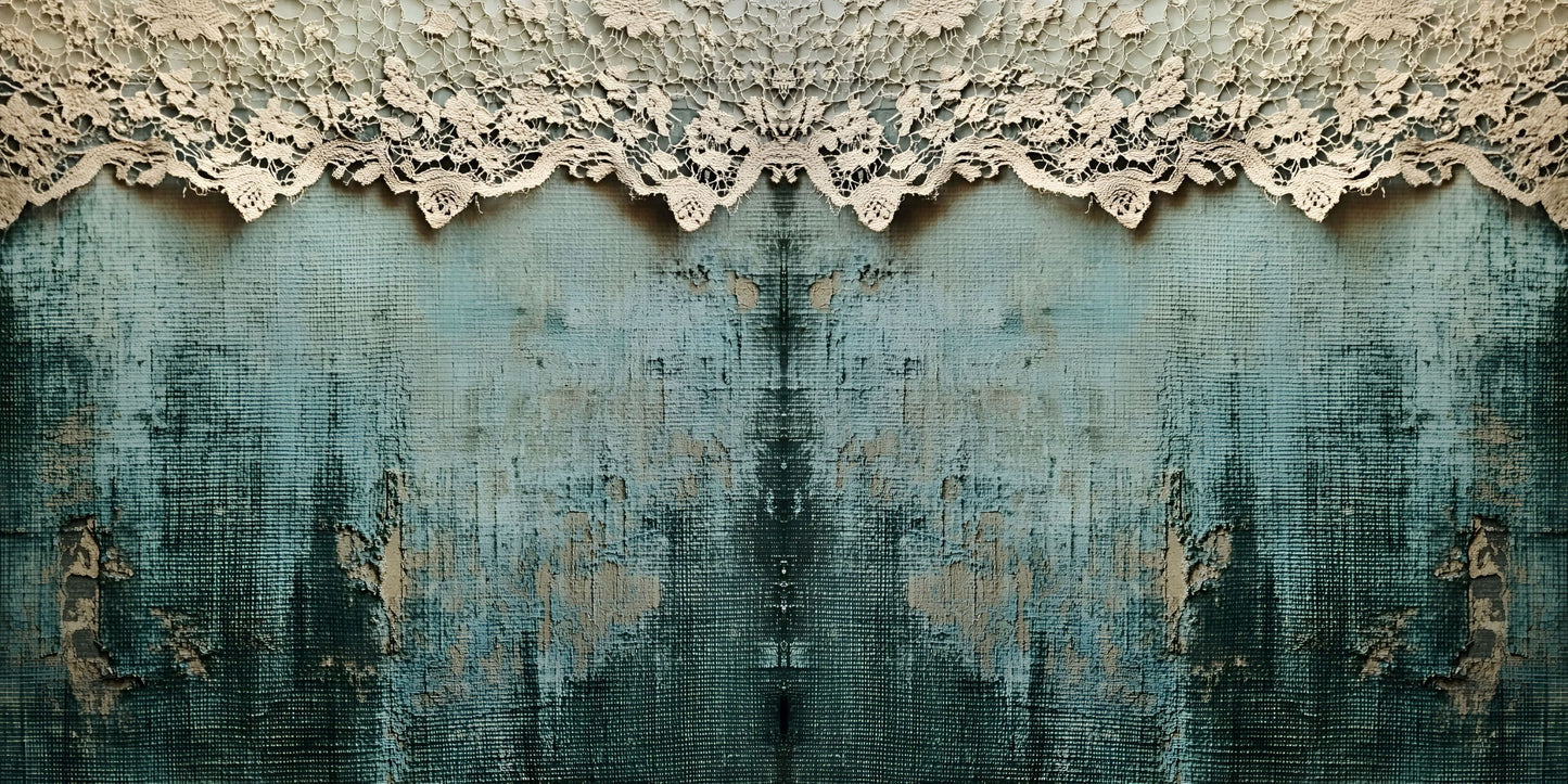 Vintage Lace Teal NPM Scrapbook Layout - 26-079