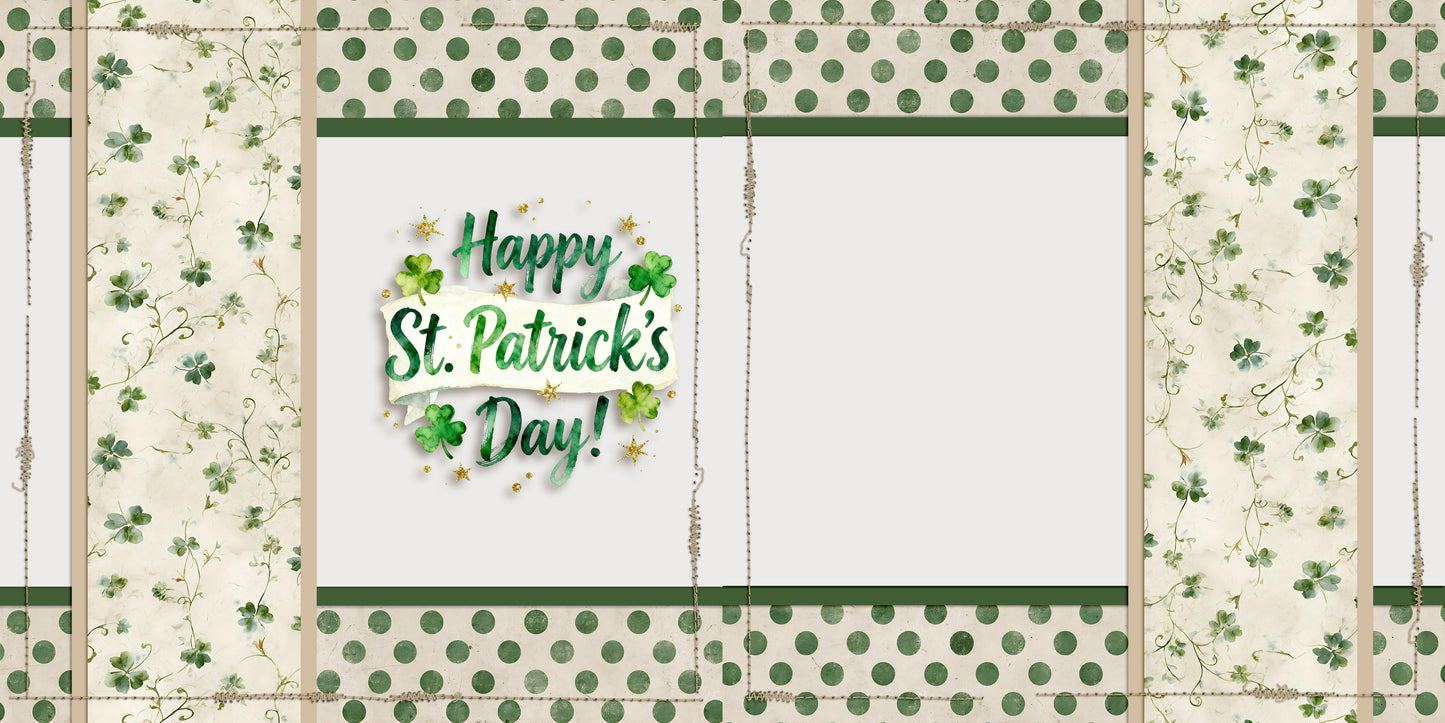 Happy St Patrick's Polka Dots NPM - St Patrick's Scrapbook Layout - 26-105