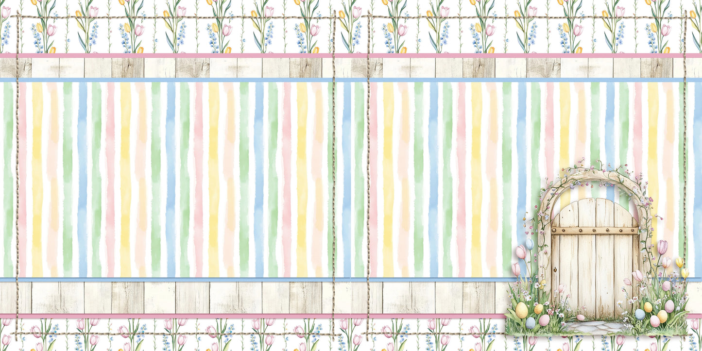 Pastel Easter Garden Gate NPM - Scrapbook Layout - 26-137