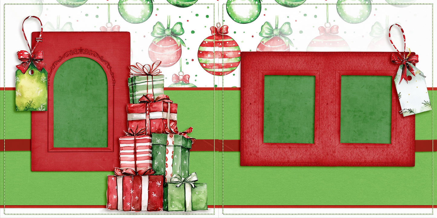 Whimsy Christmas - Set of 5 Double Page Scrapbook Layouts - 25-1106