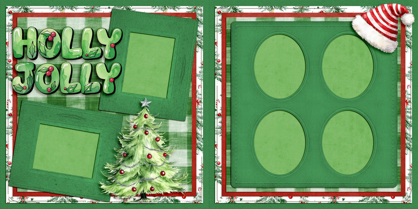 Whimsy Holly Jolly - Christmas Scrapbook Layout - 25-926