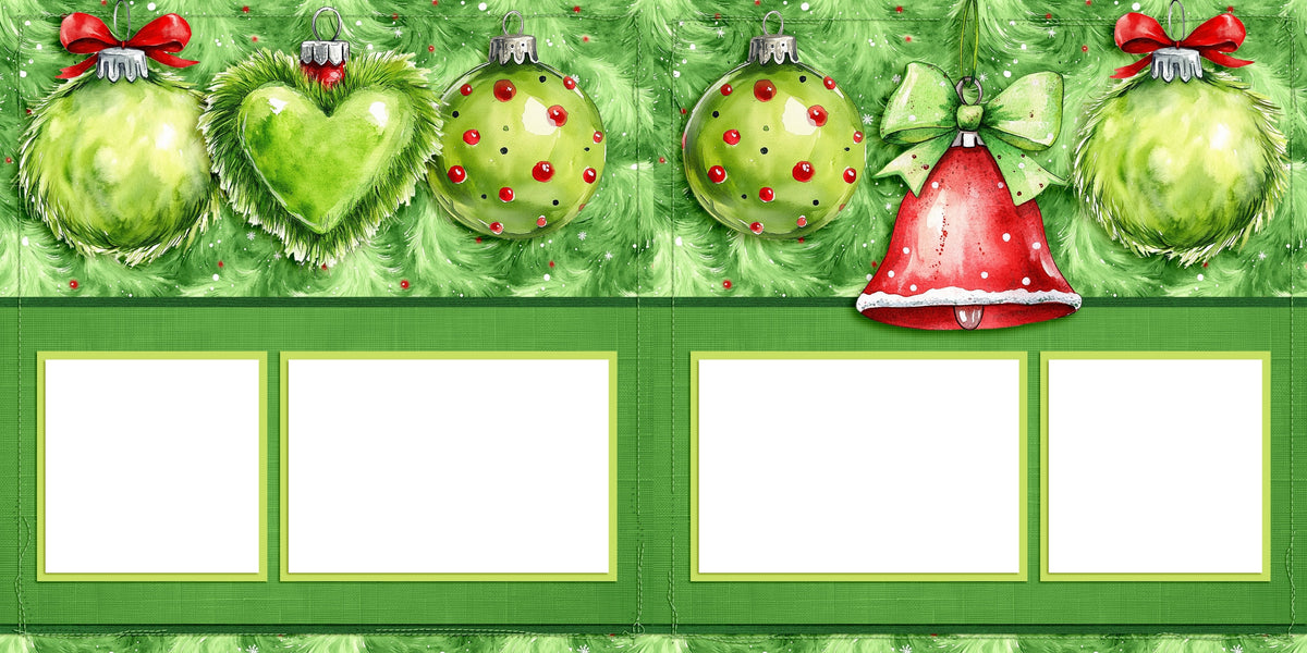 Whimsy Christmas Ornaments - EZ Digital Scrapbook Pages - INSTANT DOWNLOAD