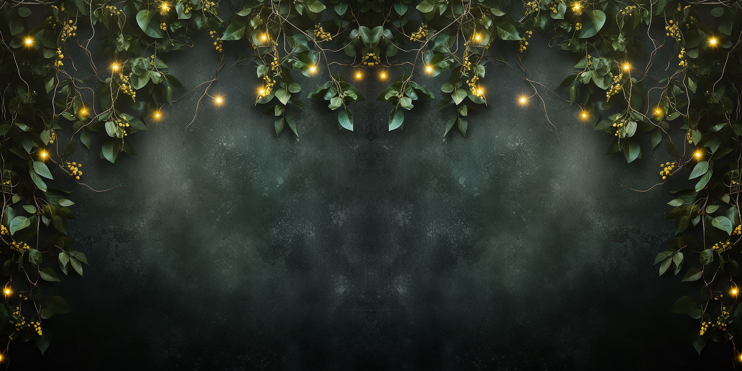 String Lights Dark Foliage NPM - Scrapbook Layout - 26-027