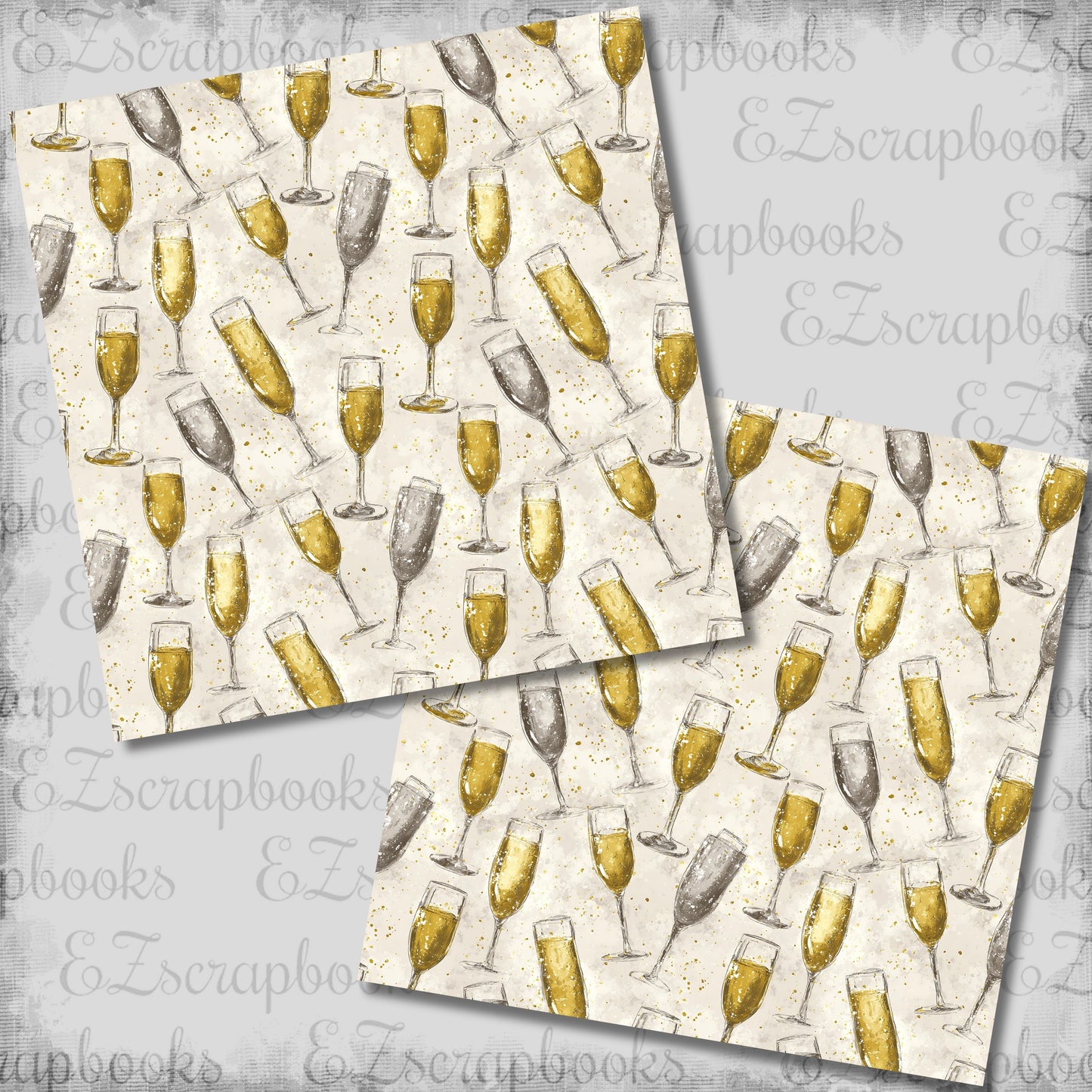 Vintage New Year Glasses - Scrapbook Papers - 26-025
