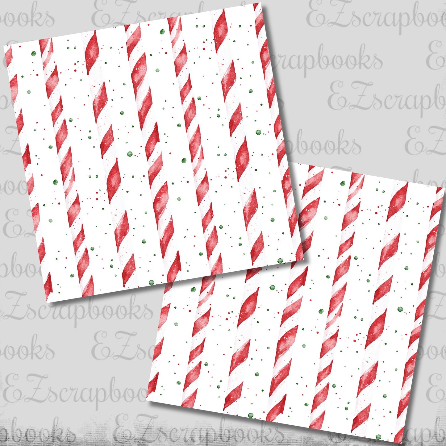 Whimsy Peppermint Stripes - Christmas Scrapbook Papers - 25-936