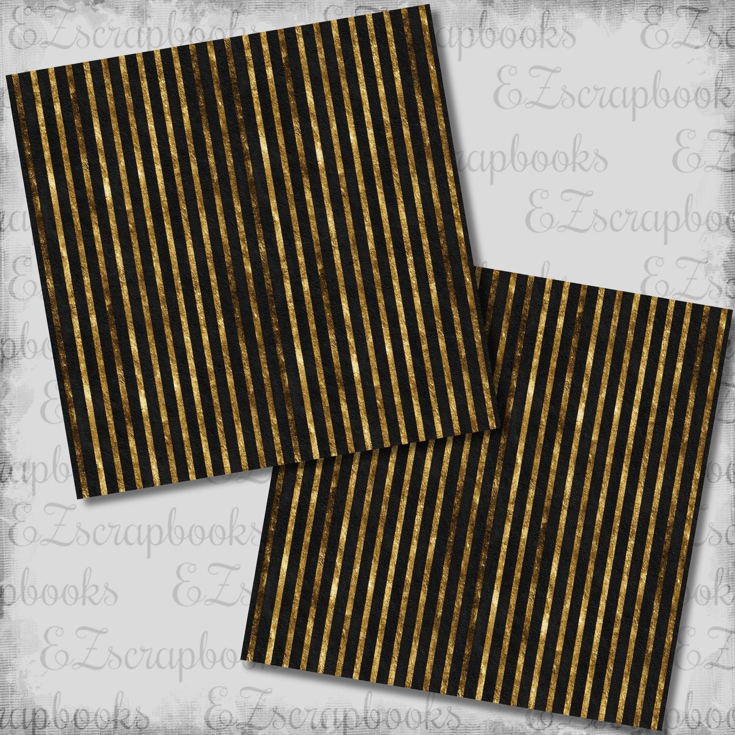 Black & Gold New Year Stripes - Scrapbook Papers - 26-009