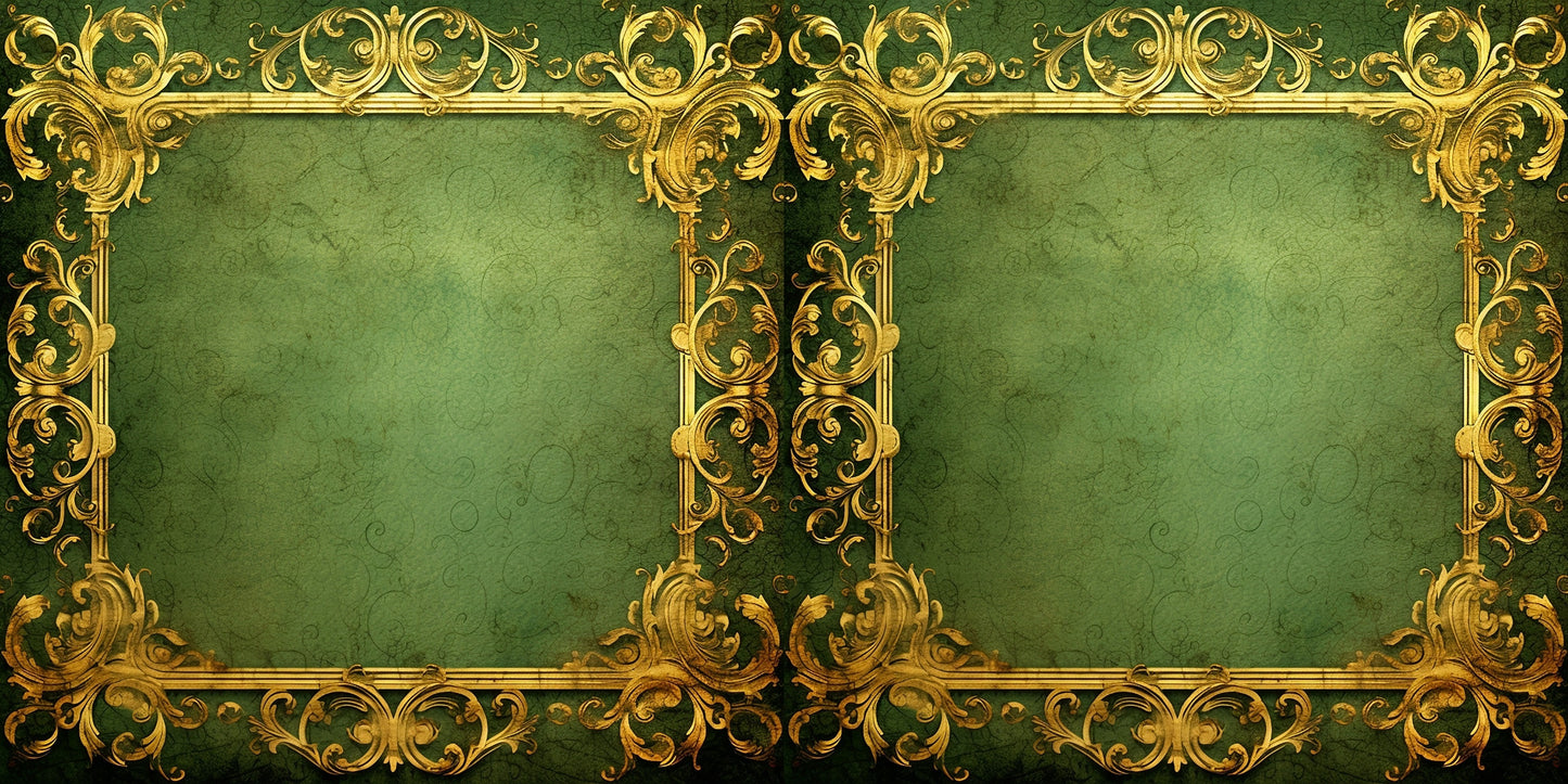 Christmas Baroque Frames NPM - Set of 5 Double Page Scrapbook Layouts - 25-1103