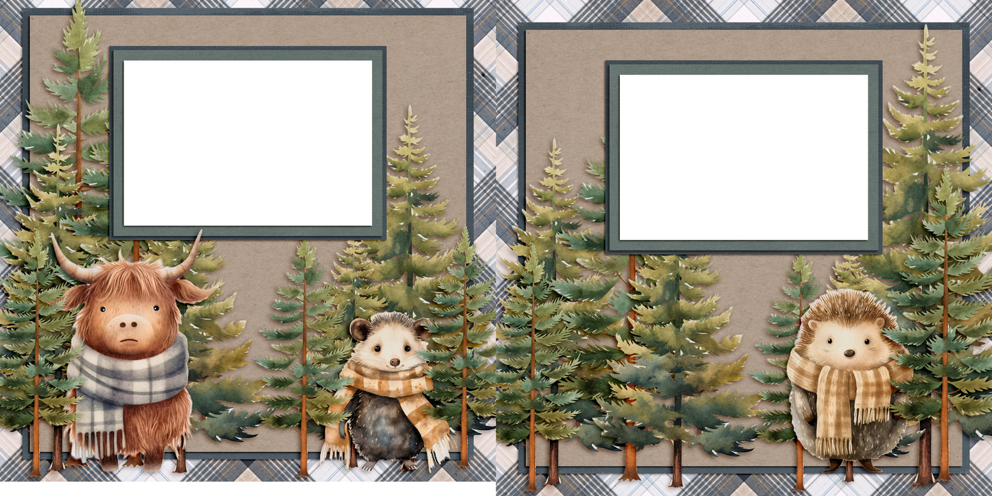 Woodland Animal Friends - EZ Digital Scrapbook Pages - INSTANT DOWNLOAD
