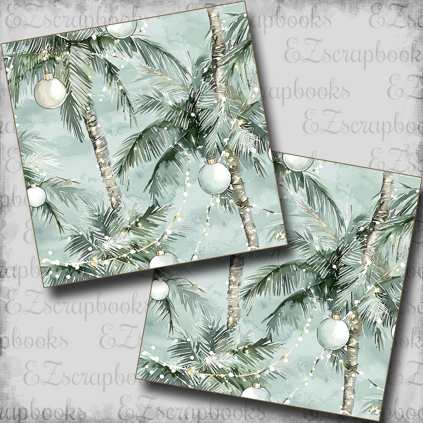 Coastal Holiday Palm Trees - Scrapbook Papers - 25-020