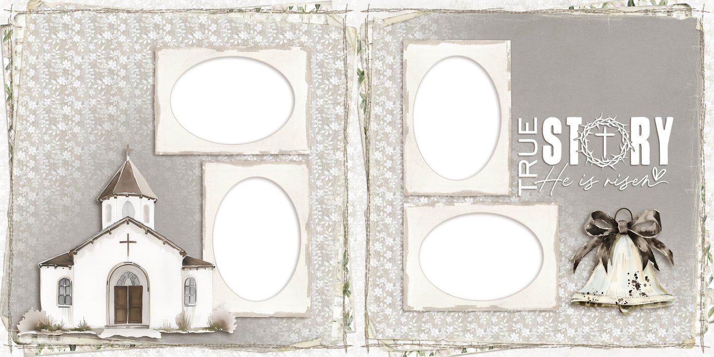 Easter Lace True Story - EZ Digital Scrapbook Pages - INSTANT DOWNLOAD
