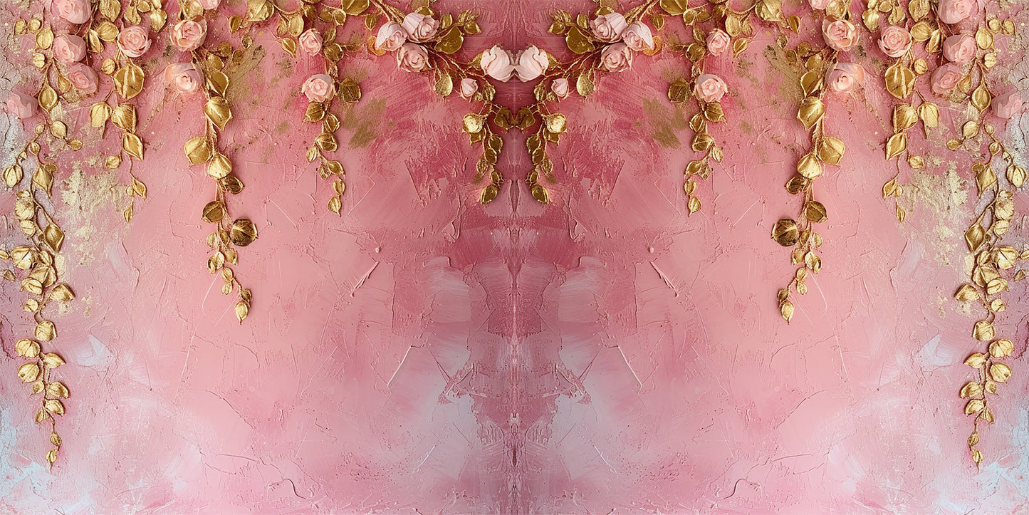 Pink & Gold Roses NPM - Scrapbook Layout - 25-542