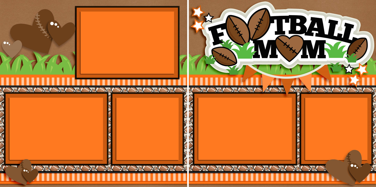 Football Mom Orange - 3266 - EZscrapbooks Scrapbook Layouts football, Sports