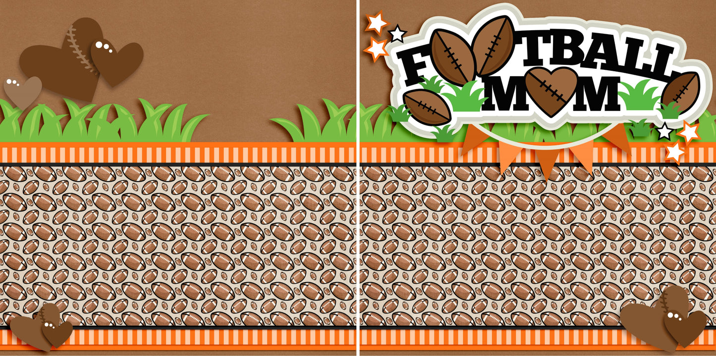 Football Mom Orange NPM - 3267 - EZscrapbooks Scrapbook Layouts football, Sports
