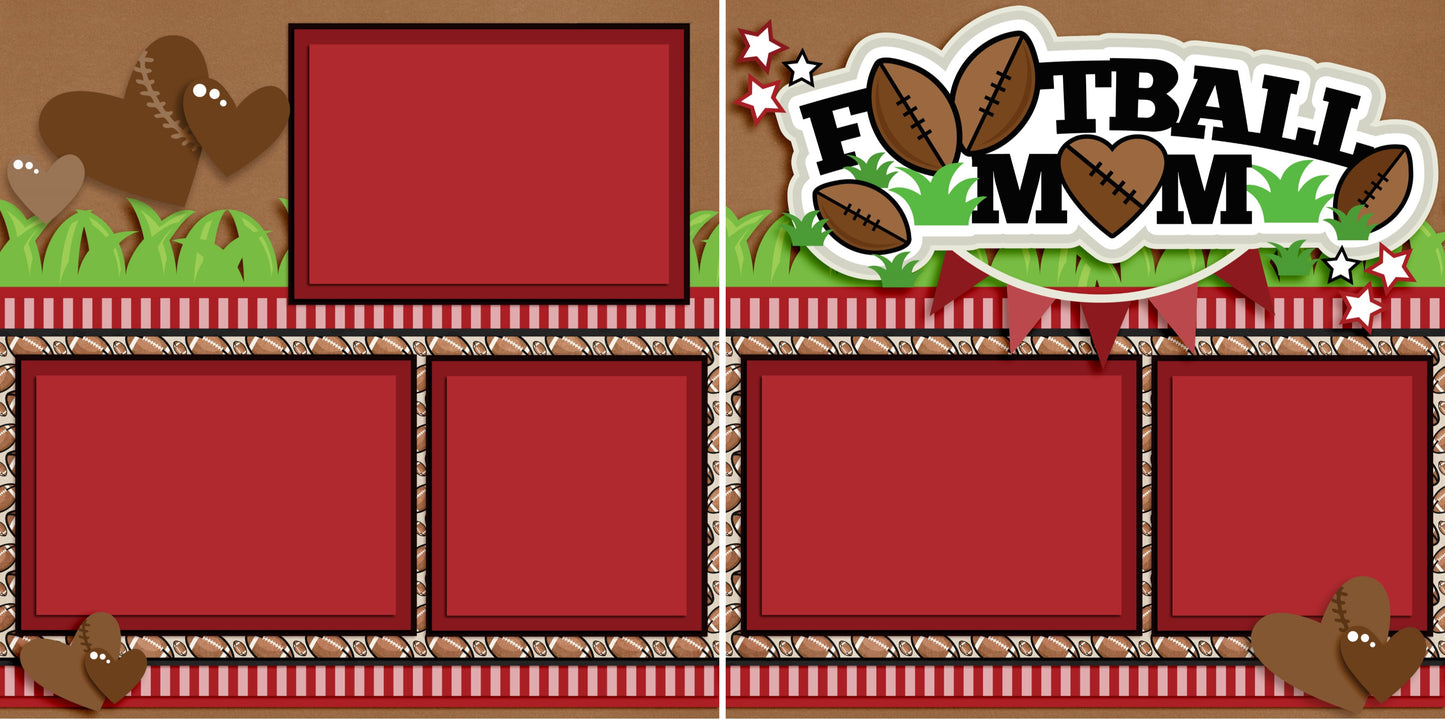 Football Mom Red - 3268 - EZscrapbooks Scrapbook Layouts football, Sports