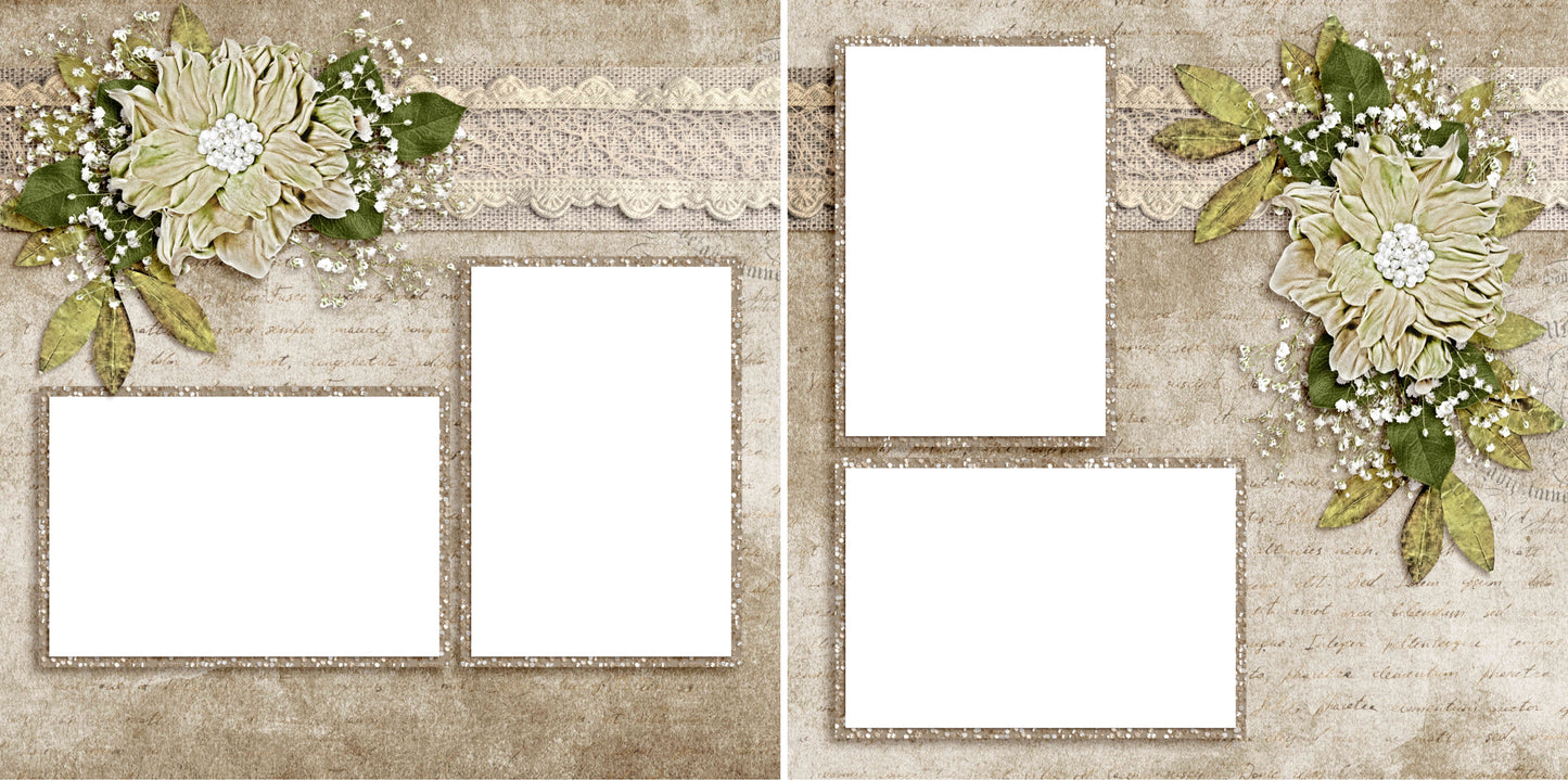 Love Letters 2 - Digital Scrapbook Pages - INSTANT DOWNLOAD - EZscrapbooks Scrapbook Layouts Heritage