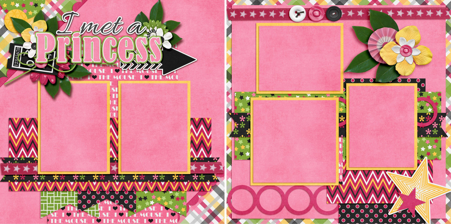 I Met a Princess - 3196 - EZscrapbooks Scrapbook Layouts Disney, Girls