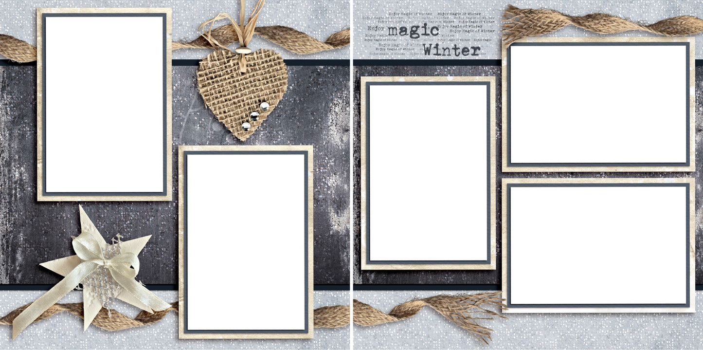 Magic Winter - Digital Scrapbook Pages - INSTANT DOWNLOAD - EZscrapbooks Scrapbook Layouts Winter