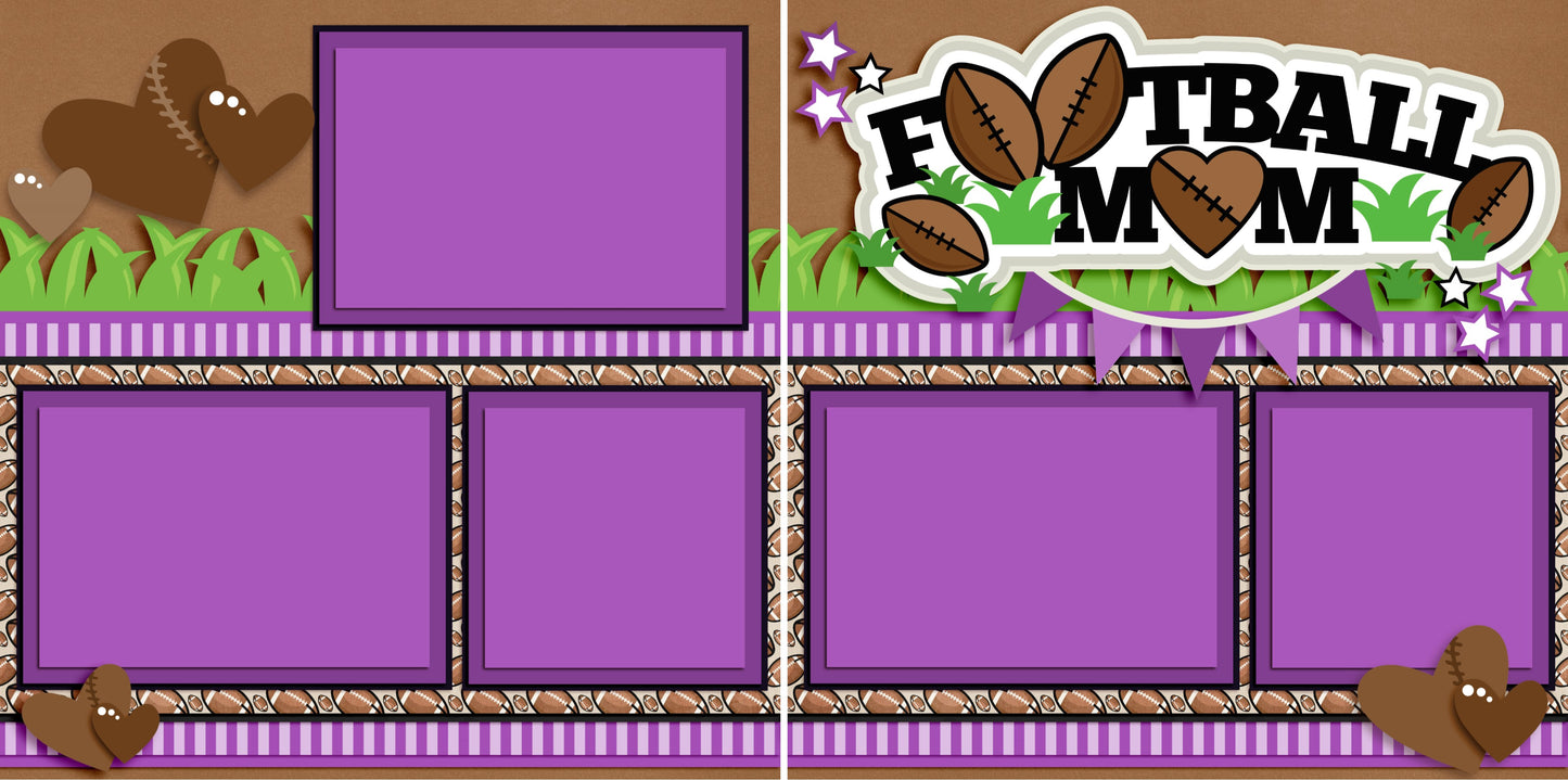 Football Mom Purple - 3272 - EZscrapbooks Scrapbook Layouts football, Sports