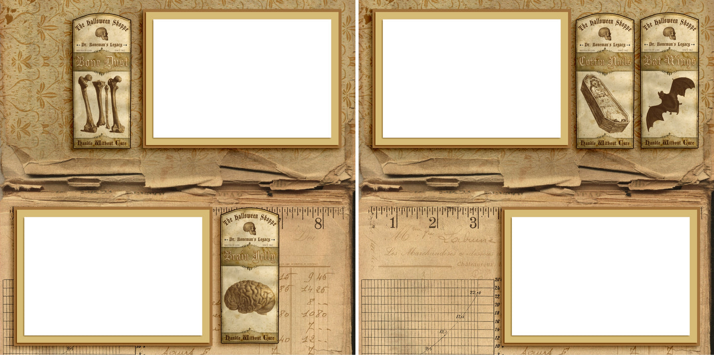 Apothecary - Digital Scrapbook Pages - INSTANT DOWNLOAD - EZscrapbooks Scrapbook Layouts Halloween