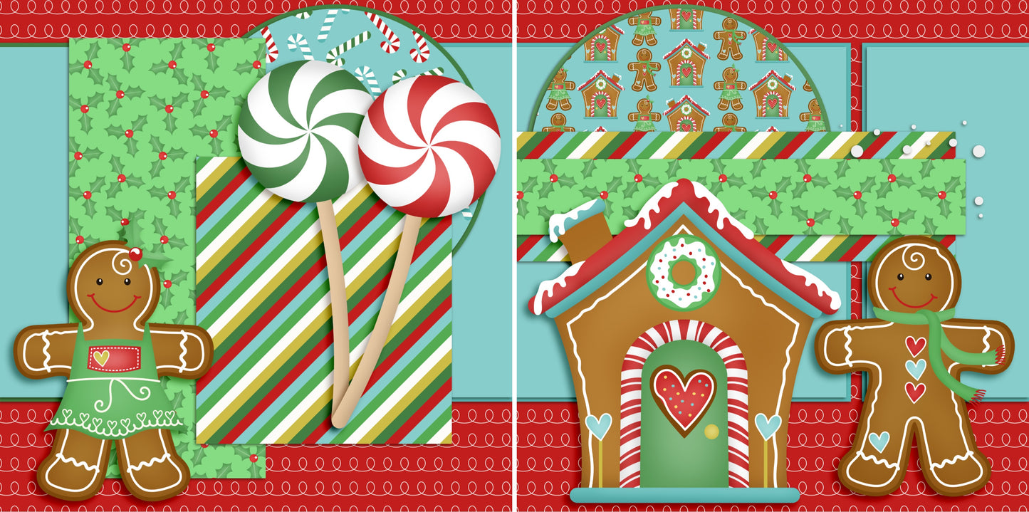 Gingerbread Fun NPM - 4455 - EZscrapbooks Scrapbook Layouts Christmas