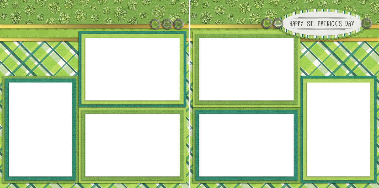 Happy St. Patrick's Day - Digital Scrapbook Pages - INSTANT DOWNLOAD - EZscrapbooks Scrapbook Layouts St Patrick's Day