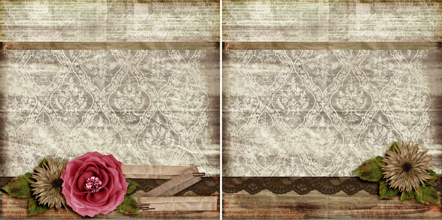 Romantic Rose NPM - 3341 - EZscrapbooks Scrapbook Layouts Girls, Love - Valentine, Other