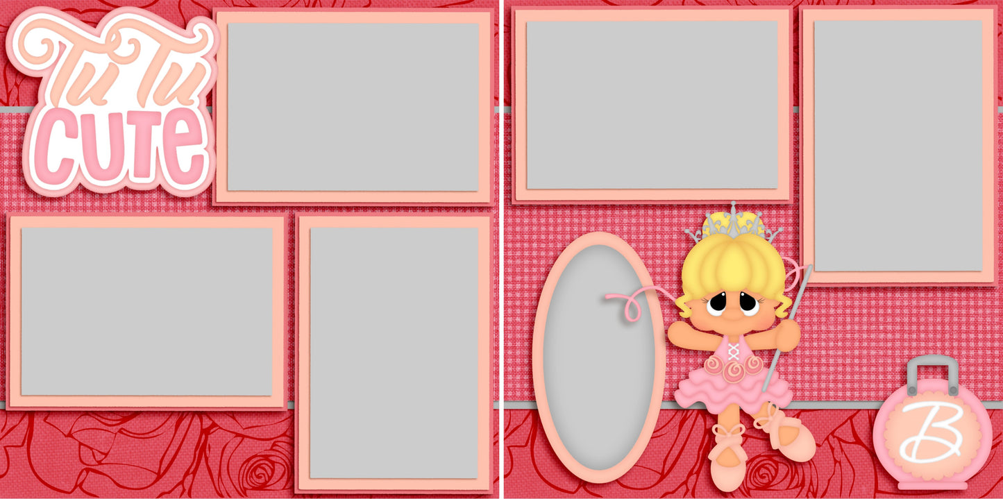 Tutu Cute Girl - 3508 - EZscrapbooks Scrapbook Layouts Dance - Music - Cheer