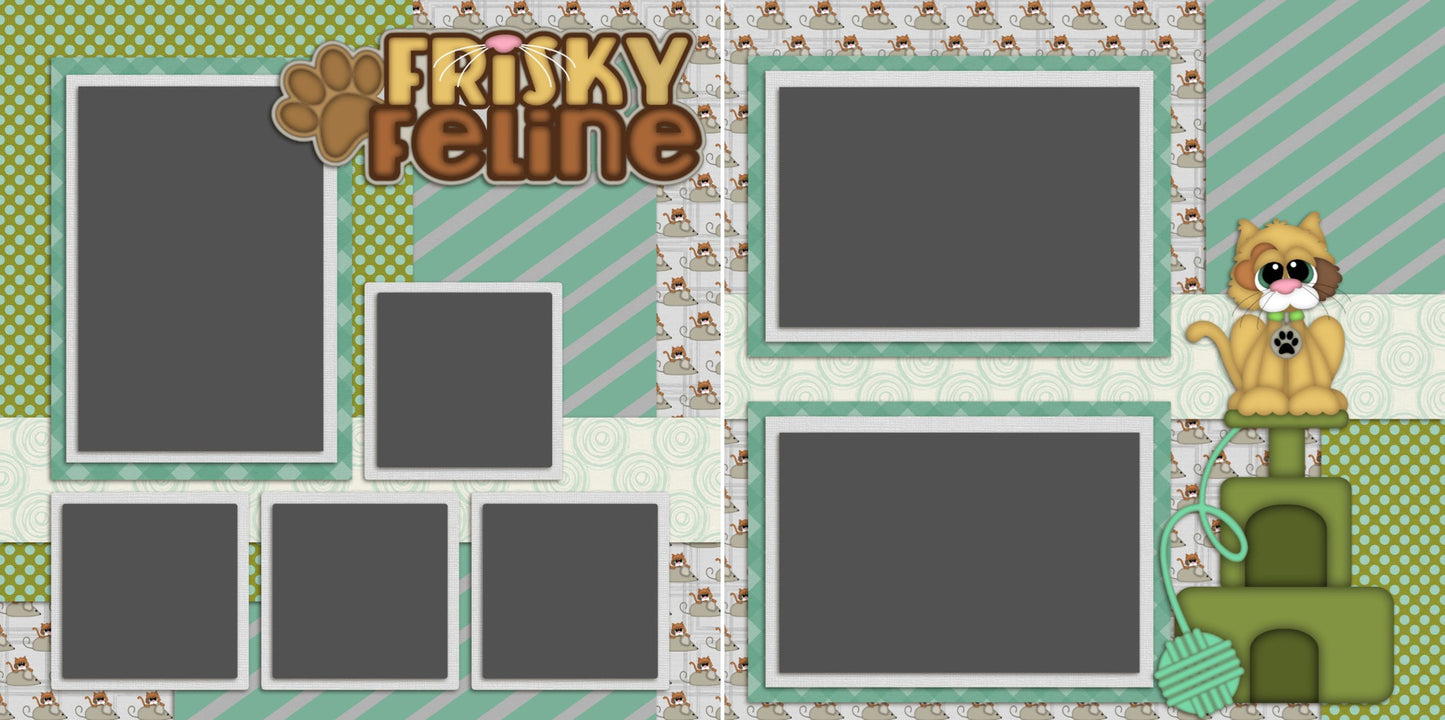 Frisky Feline - 988 - EZscrapbooks Scrapbook Layouts Pets