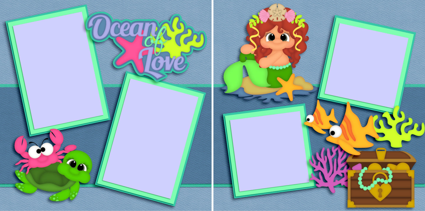 Oceans of Love - 3404 - EZscrapbooks Scrapbook Layouts Beach - Tropical, Hawaii, Summer, Swimming - Pool