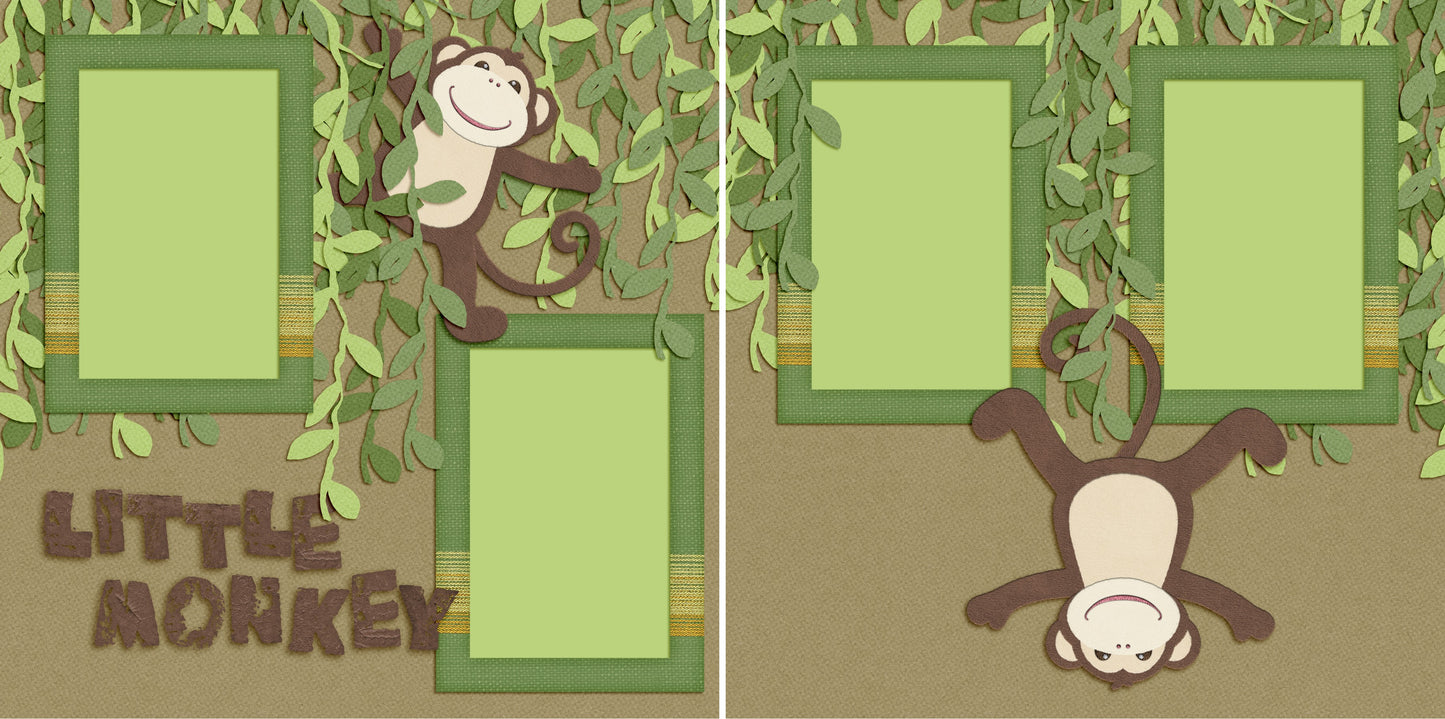 Little Monkey - 4474 - EZscrapbooks Scrapbook Layouts Animals, Baby - Toddler, Disney
