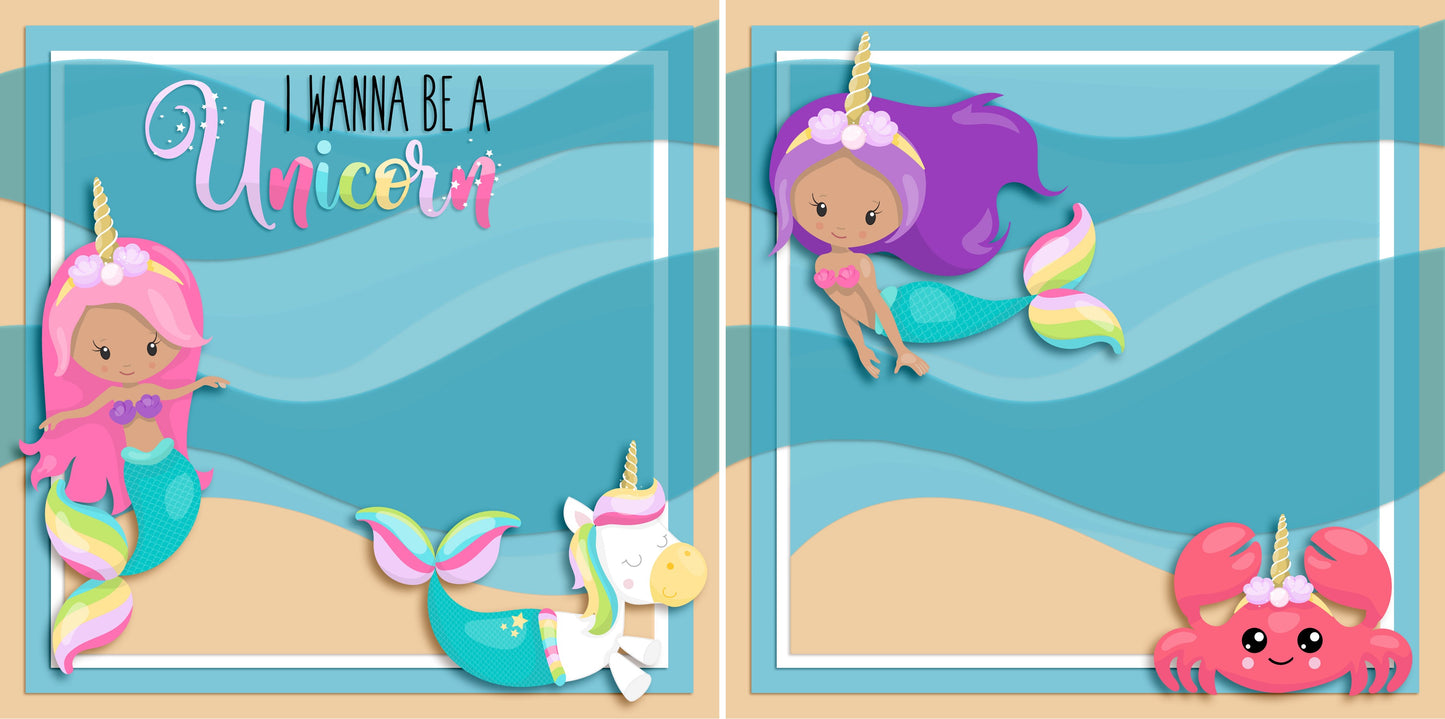 I Wanna Be A Unicorn NPM - 4857 - EZscrapbooks Scrapbook Layouts Girls, Swimming - Pool