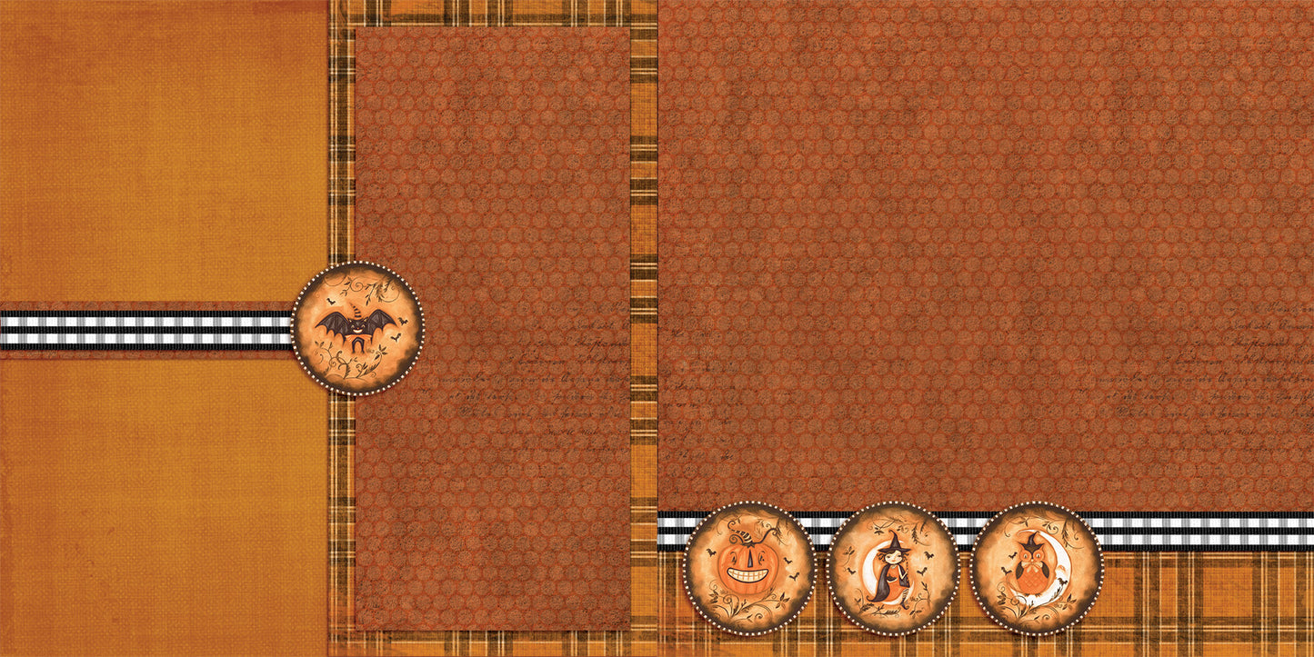 Halloween Hoots EZ Background Pages - Digital Bundle - 10 Digital Scrapbook Pages - INSTANT DOWNLOAD