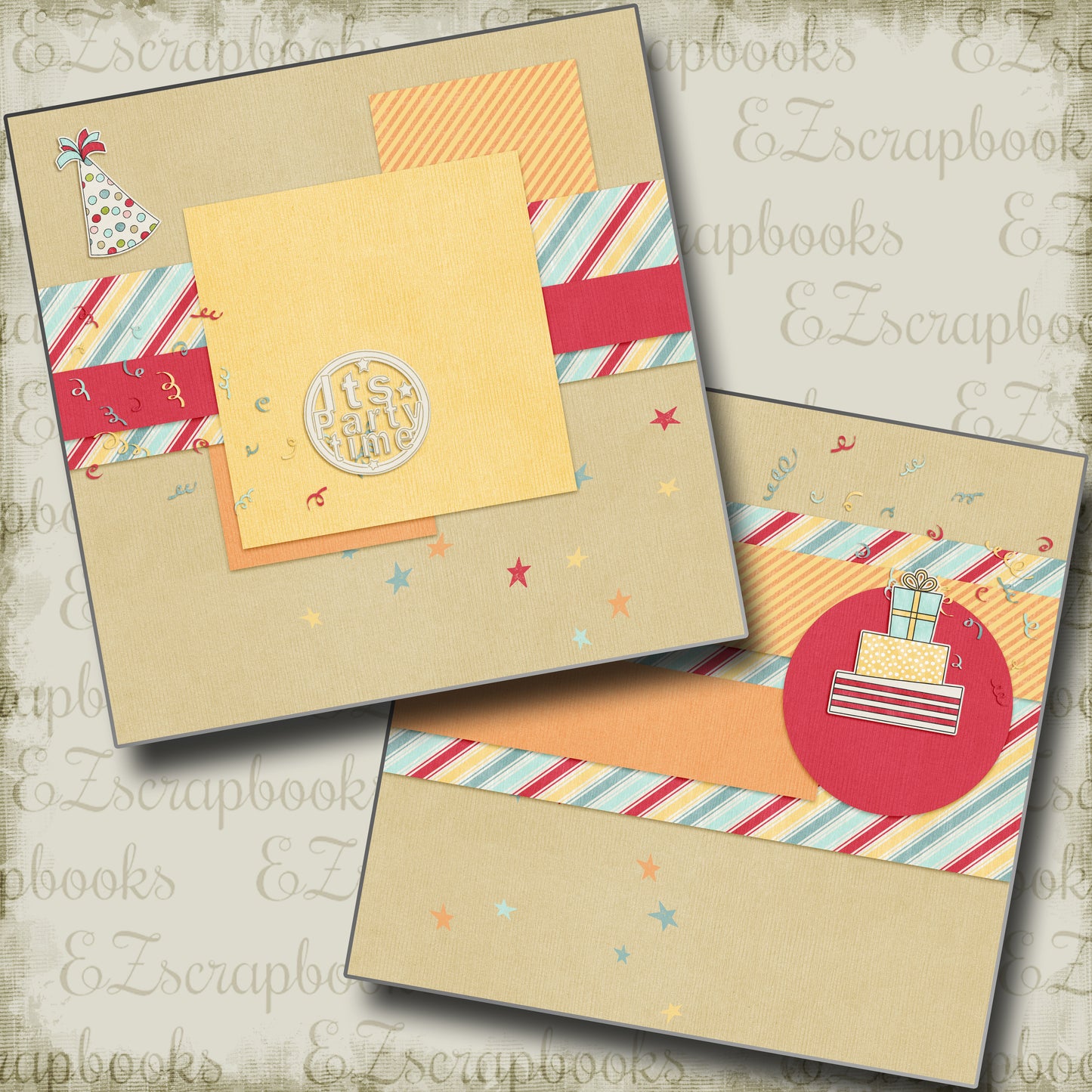 It's Party Time NPM - 4359 - EZscrapbooks Scrapbook Layouts Birthday