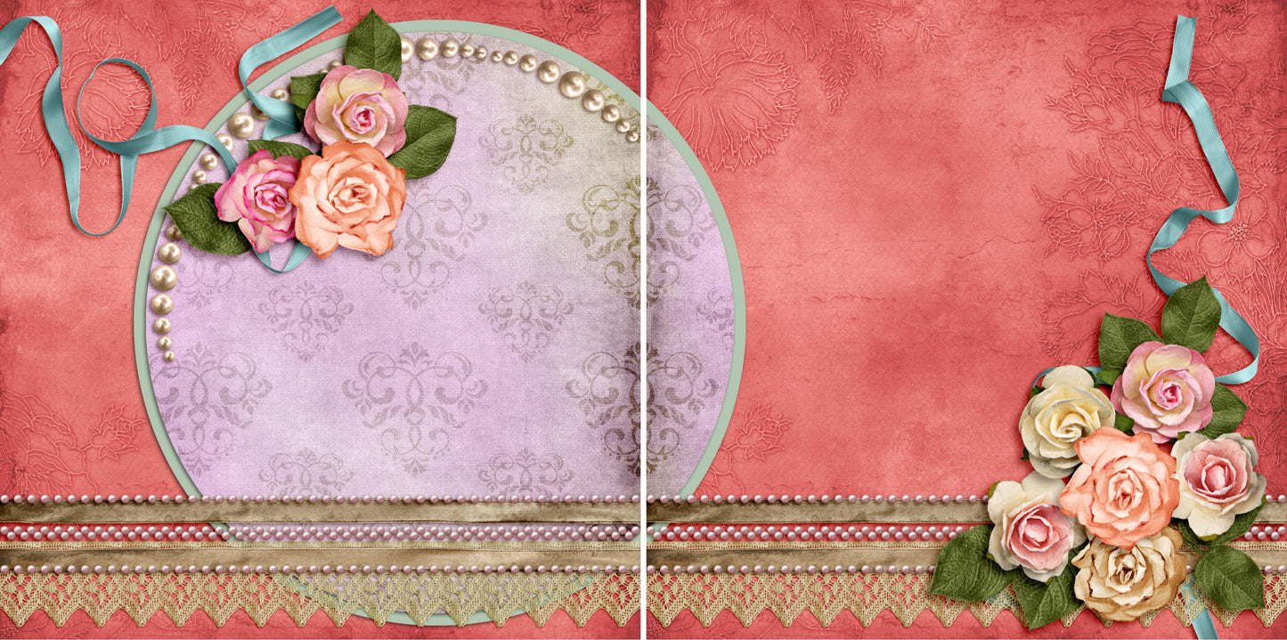 Paper Roses NPM - 3523 - EZscrapbooks Scrapbook Layouts Girls, Other, Spring - Easter