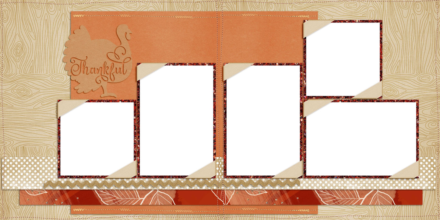 Thankful - Turkey - EZ Digital Scrapbook Pages - INSTANT DOWNLOAD