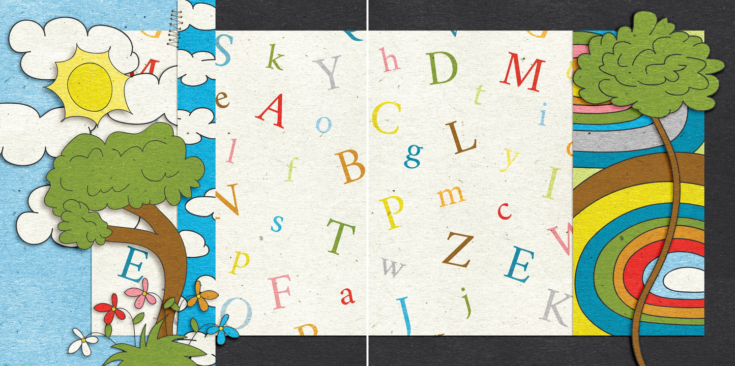 ABC's NPM - 4985 - EZscrapbooks Scrapbook Layouts back to school, School