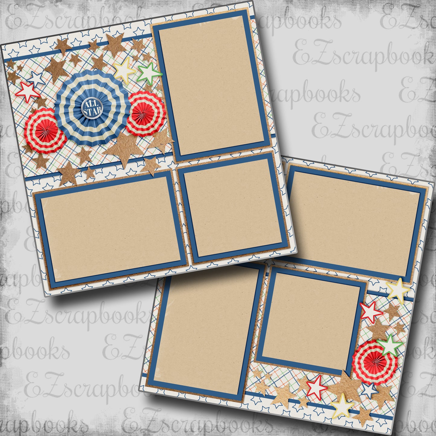 All Star - 5152 - EZscrapbooks Scrapbook Layouts School, Sports